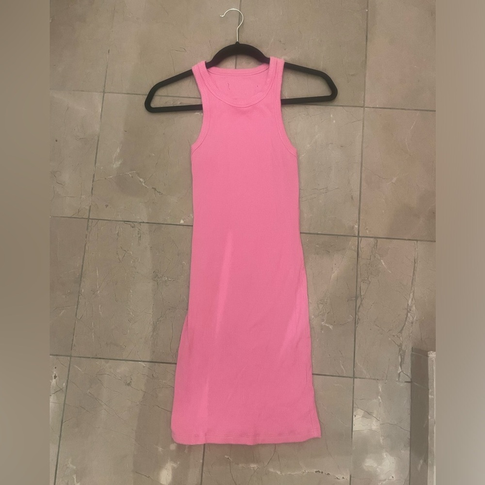 Bright pink racer back mini dress size small